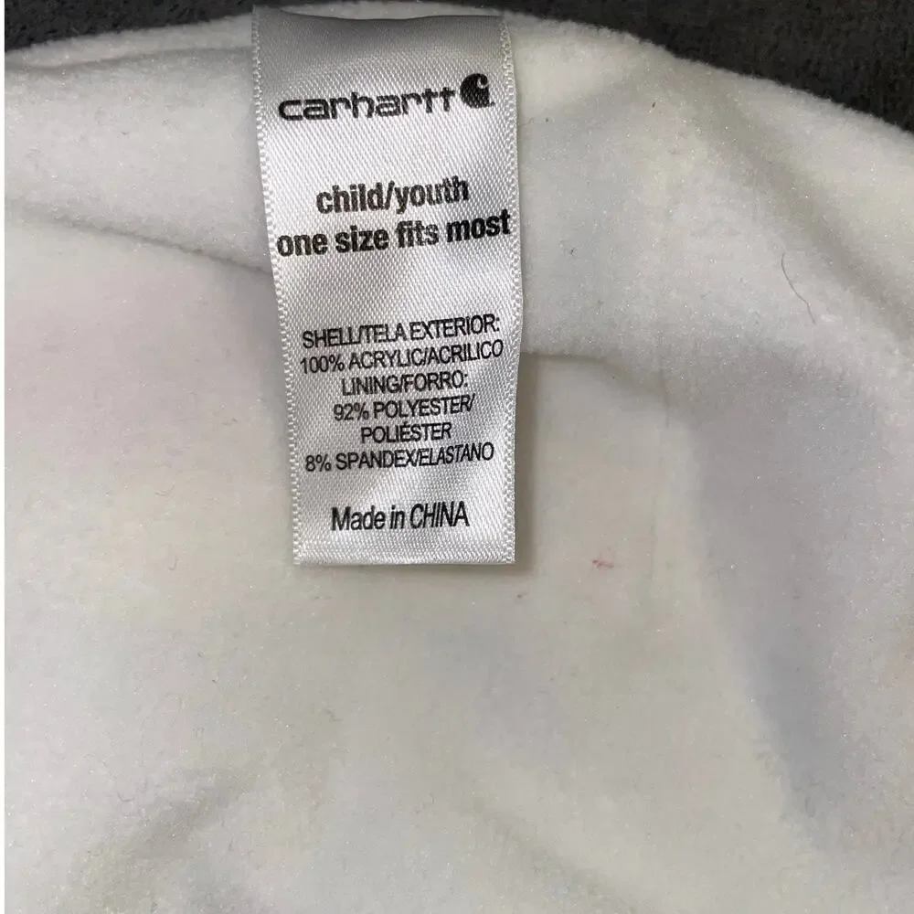 Carhartt Kids Youth Beanie Hat Striped Pink Purple Fleece Lined Winter CB8966